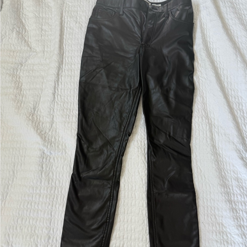 Abercrombie & Fitch Black Vegan Leather Skinny Pants